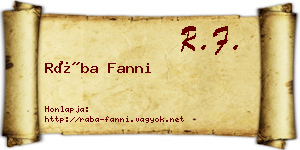 Rába Fanni névjegykártya