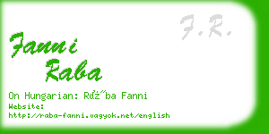 fanni raba business card